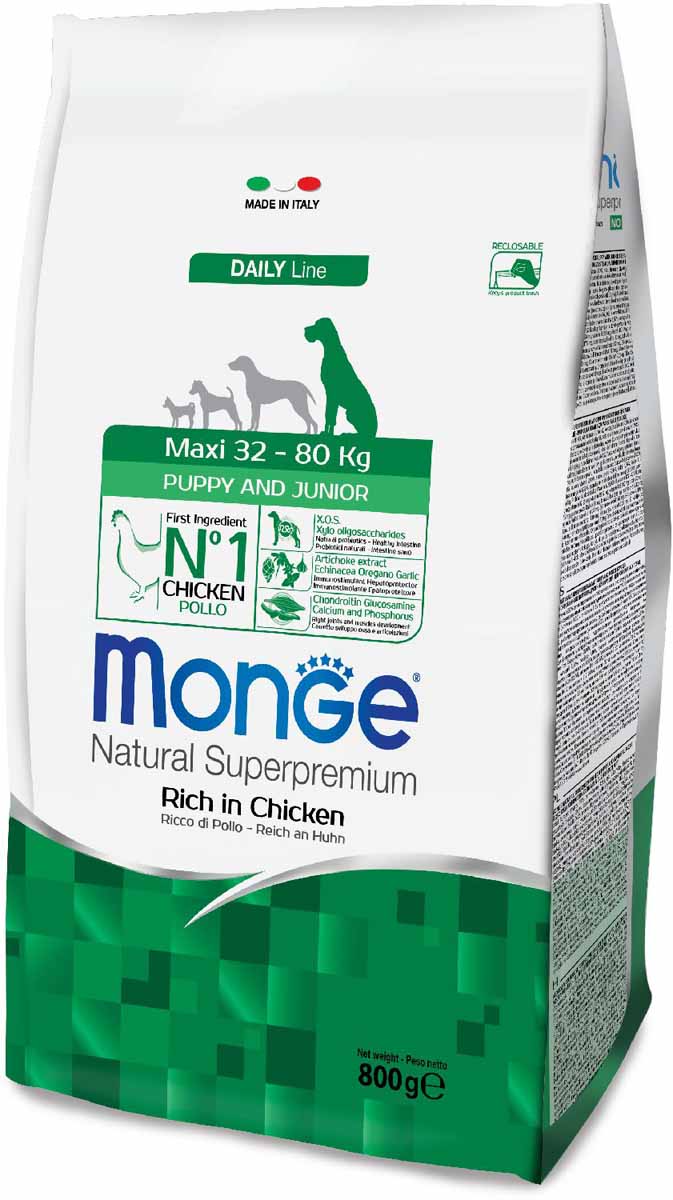 Сухой корм для щенков Monge Maxi Puppy&Junior, для крупных пород, курица, 0,8кг, Maxi Puppy&Junior
Сухой корм для щенков Monge Maxi Puppy&Junior, для крупных пород, курица, 0,8кг, Maxi Puppy&Junior