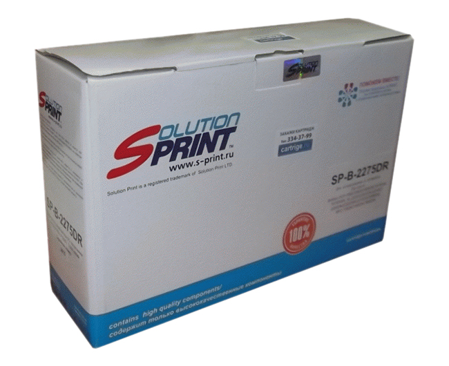 Фотобарабан Solution Print SP-B-2275D, совместимый с Brother DR-2275, черный, SP-B-2275D
Фотобарабан Solution Print SP-B-2275D, совместимый с Brother DR-2275, черный, SP-B-2275D