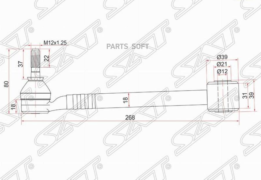 SAT ST-48710-22300 Тяга задняя поперечная с шаровой опорой TOYOTA CHASER/CRESTA/MARK 2 199
SAT ST-48710-22300 Тяга задняя поперечная с шаровой опорой TOYOTA CHASER/CRESTA/MARK 2 199