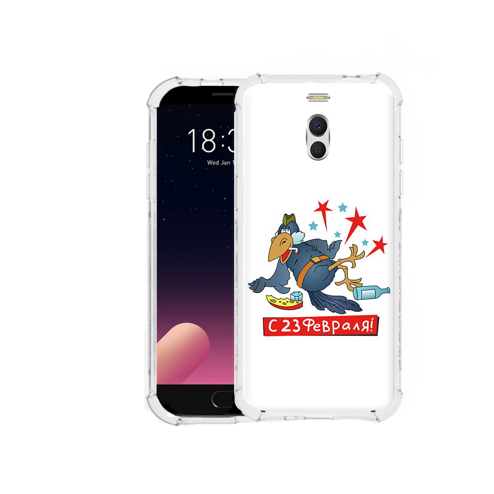 Чехол MyPads Tocco для Meizu M6 Note 23 февраля веселая птица, Прозрачный, Tocco 
Чехол MyPads Tocco для Meizu M6 Note 23 февраля веселая птица, Прозрачный, Tocco