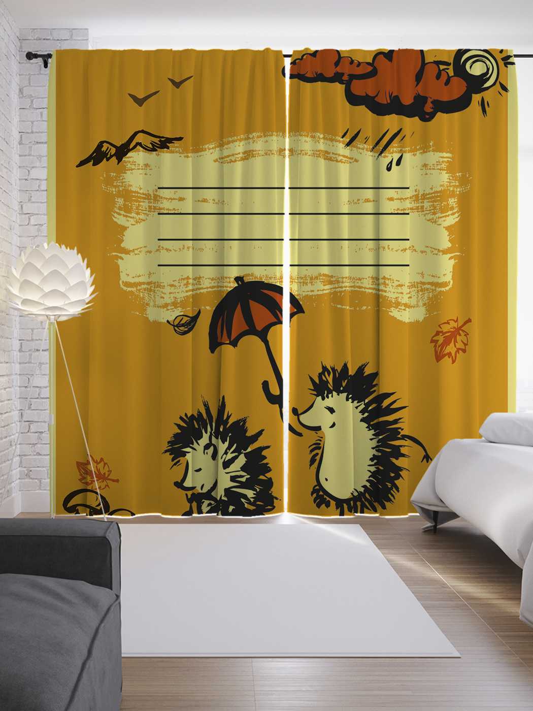 фото Шторы joyarty с фотопечатью "обложка на тетрадь" из сатена, 290х265 см