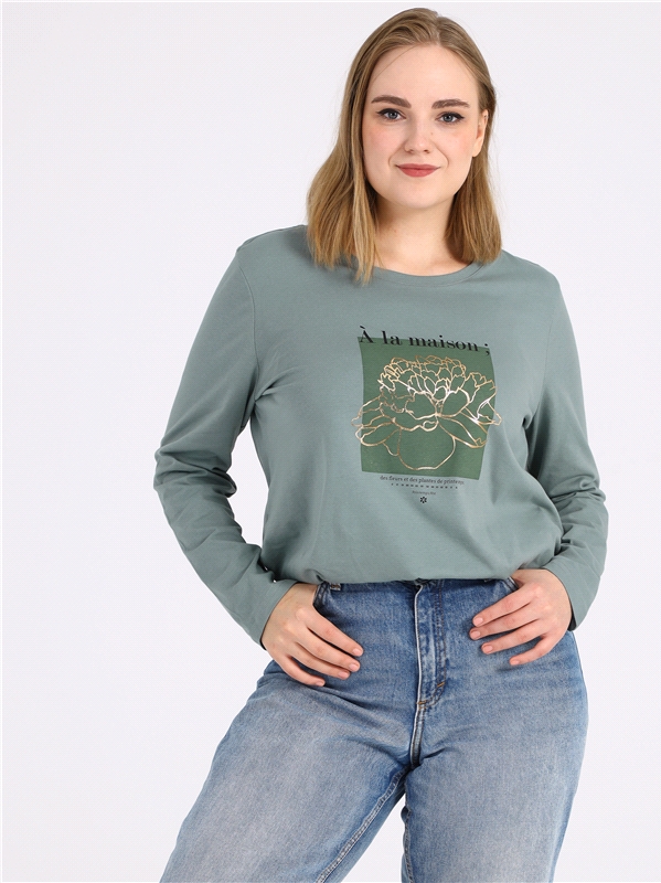 фото Лонгслив женский апрель 1ждлд4037001 зеленый 116-164