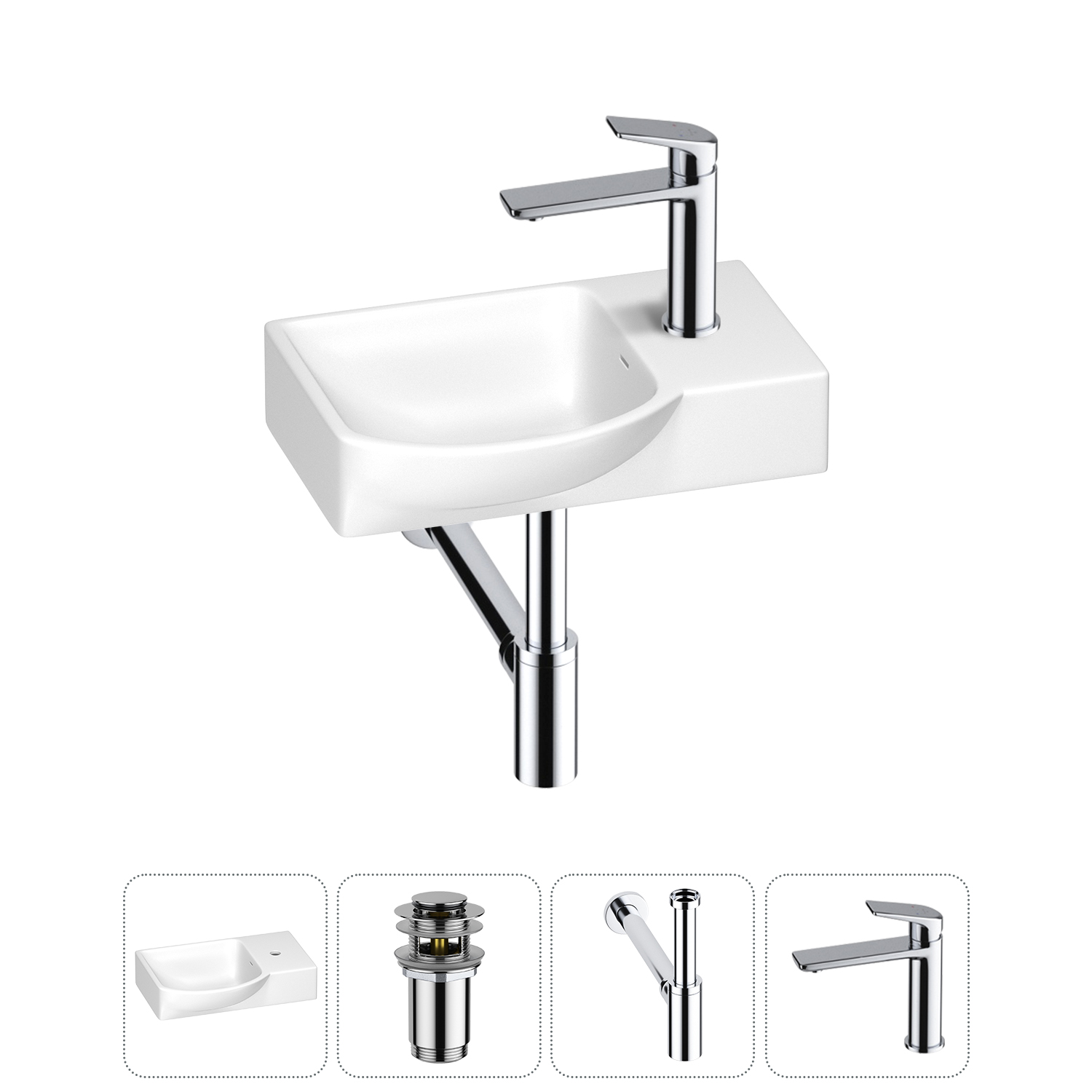Маленькая раковина для ванной комнаты или туалета Wellsee WC Area 202011829 в наборе 4 в 1, Глянцевый белый, WC_Area_sink_1518078_хром
Маленькая раковина для ванной комнаты или туалета Wellsee WC Area 202011829 в наборе 4 в 1, Глянцевый белый, WC_Area_sink_1518078_хром