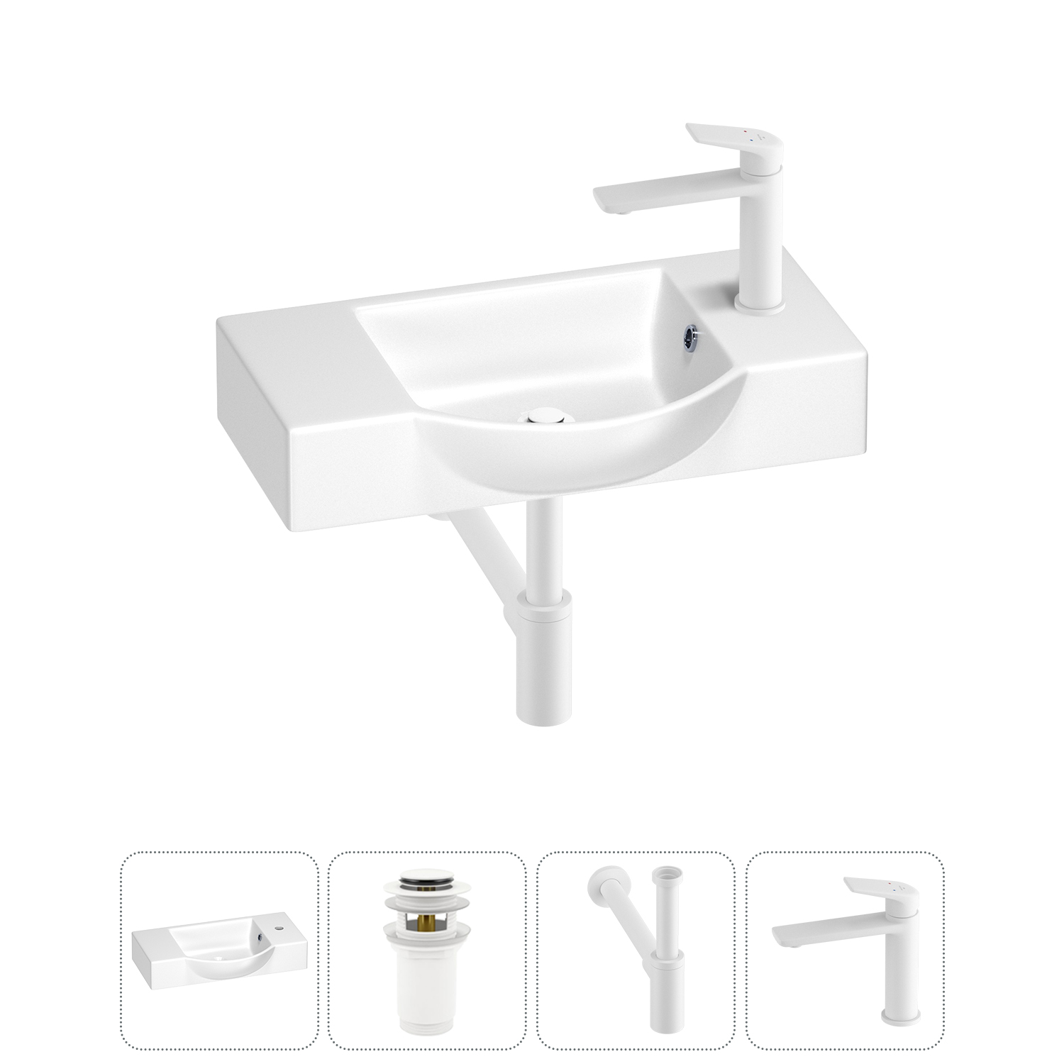 Маленькая раковина для ванной комнаты или туалета Wellsee WC Area 202011840 в наборе 4 в 1, Глянцевый белый, WC_Area_sink_151809
Маленькая раковина для ванной комнаты или туалета Wellsee WC Area 202011840 в наборе 4 в 1, Глянцевый белый, WC_Area_sink_151809