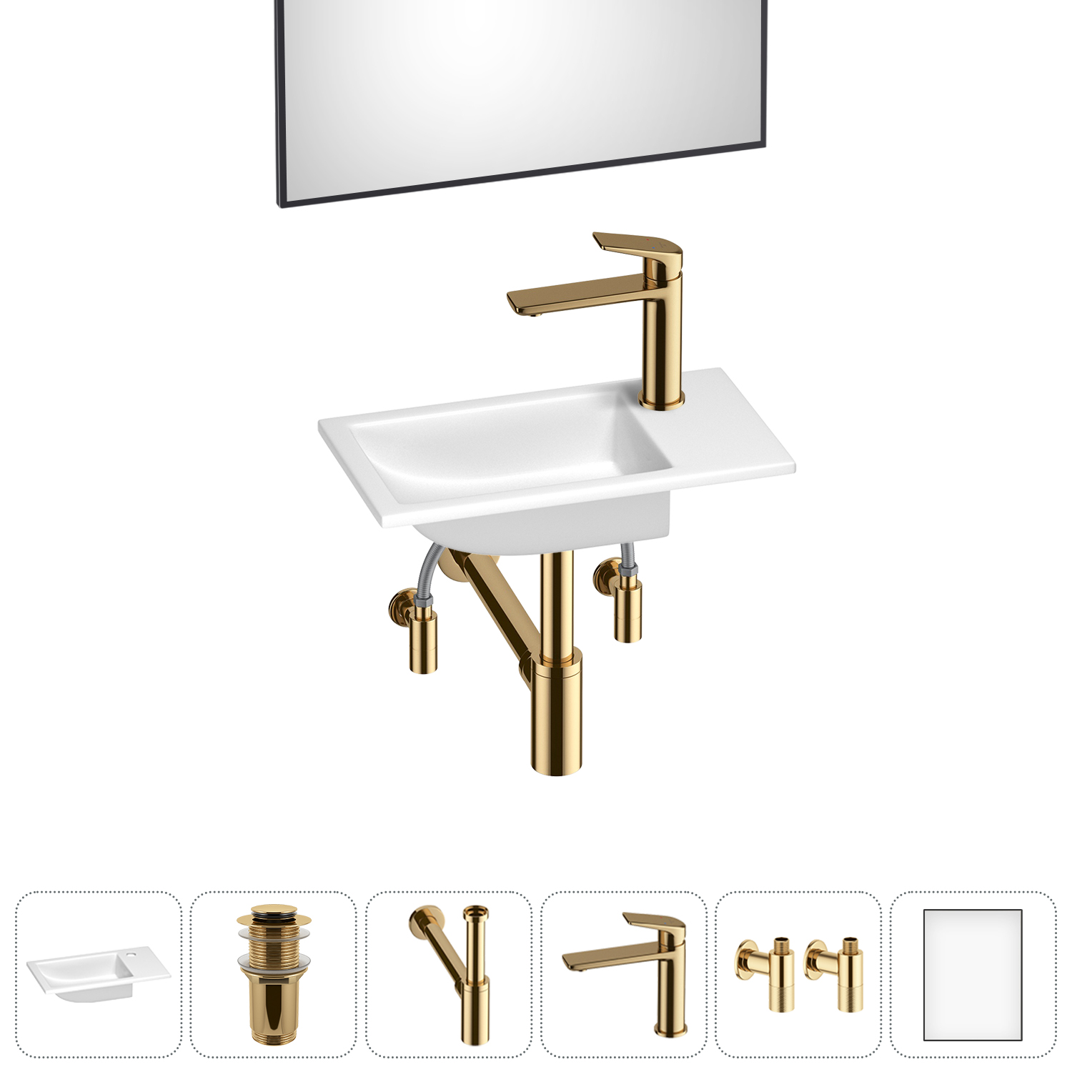 Маленькая раковина для ванной комнаты или туалета Wellsee WC Area 202011883 в наборе 6 в 1, Глянцевый белый, WC_Area_sink_1518056
Маленькая раковина для ванной комнаты или туалета Wellsee WC Area 202011883 в наборе 6 в 1, Глянцевый белый, WC_Area_sink_1518056