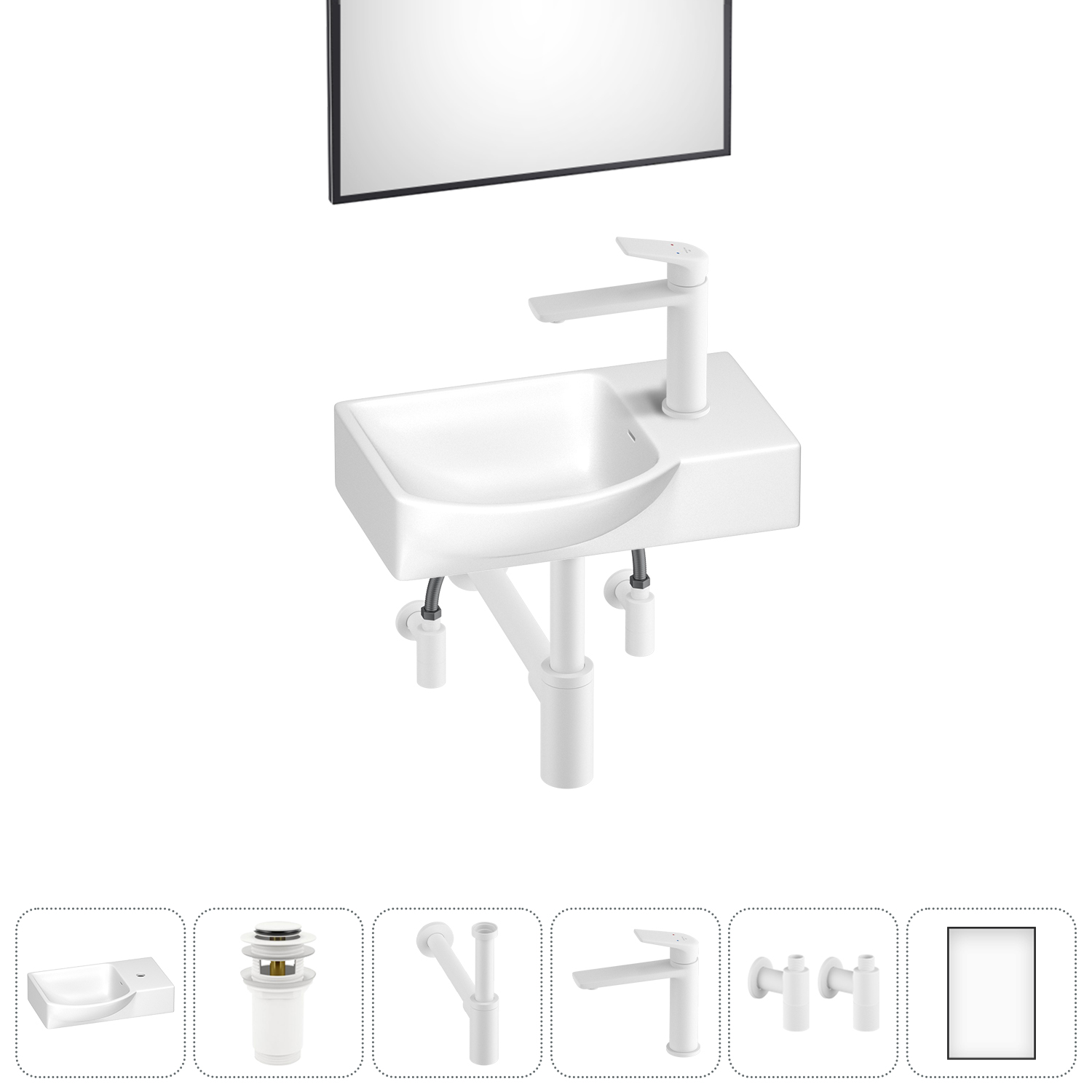Маленькая раковина для ванной комнаты или туалета Wellsee WC Area 202011888 в наборе 6 в 1, Глянцевый белый, WC_Area_sink_1518078_матовый белый
Маленькая раковина для ванной комнаты или туалета Wellsee WC Area 202011888 в наборе 6 в 1, Глянцевый белый, WC_Area_sink_1518078_матовый белый