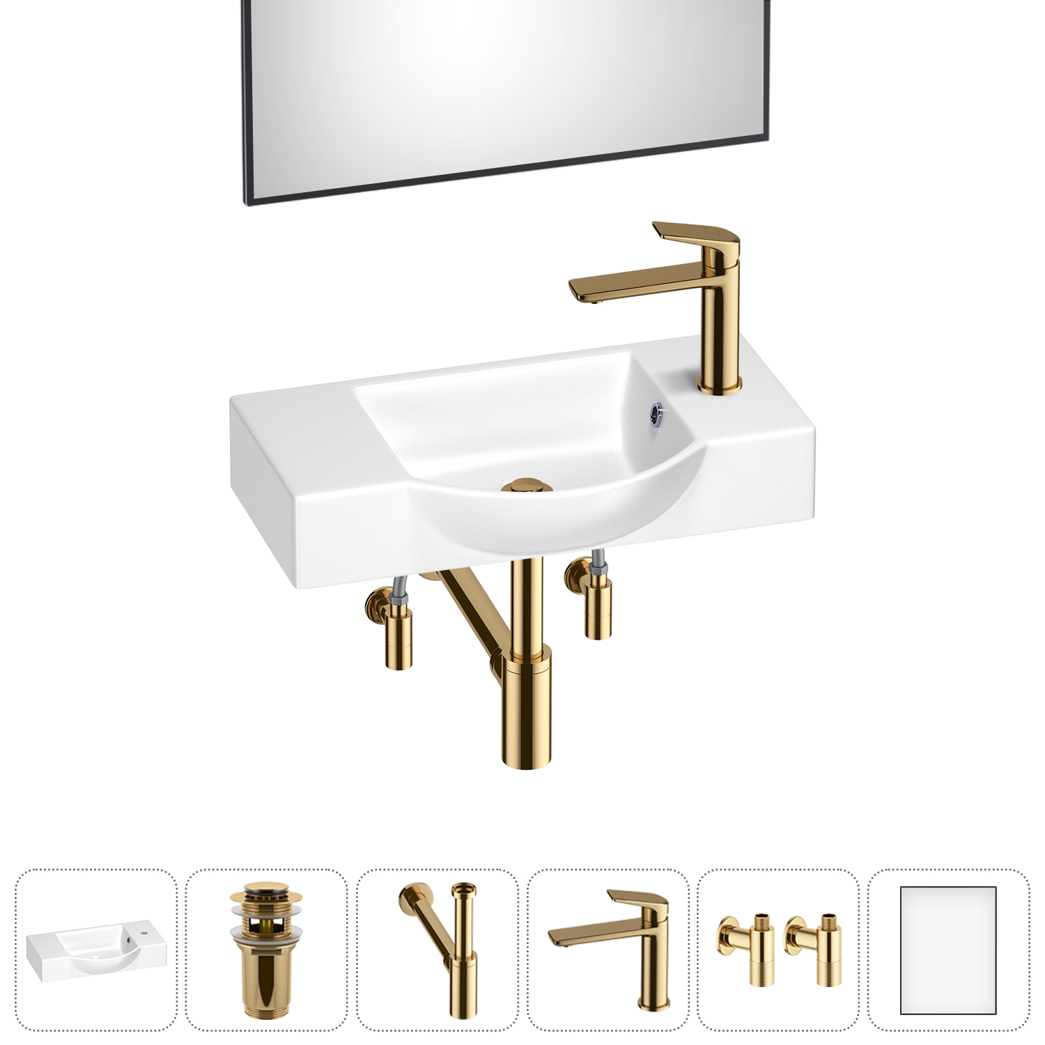Маленькая раковина для ванной комнаты или туалета Wellsee WC Area 202011895 в наборе 6 в 1, Глянцевый белый, WC_Area_sink_151809
Маленькая раковина для ванной комнаты или туалета Wellsee WC Area 202011895 в наборе 6 в 1, Глянцевый белый, WC_Area_sink_151809