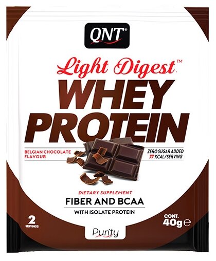 фото Протеин qnt whey protein light digest, 40 г, belgian chocolate