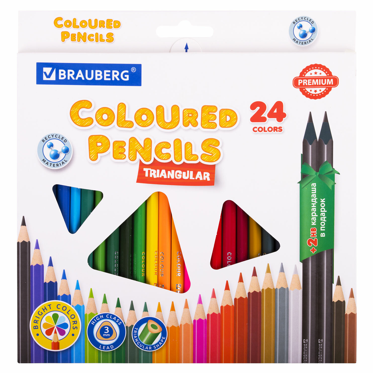 Карандаши цветные пластиковые BRAUBERG PREMIUM 24 цвета + 2 чернографитных карандаша, Разноцветные
Карандаши цветные пластиковые BRAUBERG PREMIUM 24 цвета + 2 чернографитных карандаша, Разноцветные