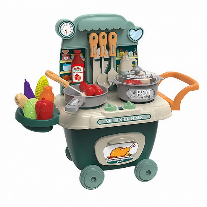 фото Игровой набор pituso кухня taste kitchen на колесиках, зеленый hw21020621-green