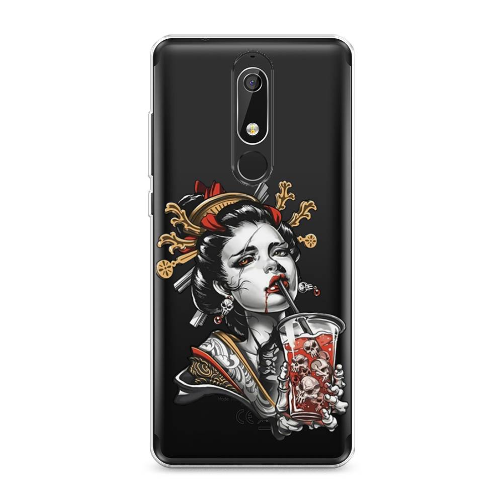 Чехол на Nokia 5.1 "Опасная гейша", Красный;черный;серый, 121750-4 
Чехол на Nokia 5.1 "Опасная гейша", Красный;черный;серый, 121750-4