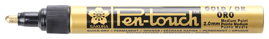 Маркер Sakura Pen-Touch 2 мм золотой золотистый 
Маркер Sakura Pen-Touch 2 мм золотой золотистый