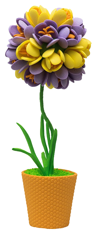 фото Набор для творчества топиарий крокусы фиолетовый/желтый, 15 см волшебная мастерская