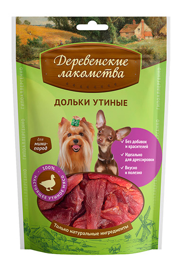 Лакомство для собак Деревенские лакомства Дольки утиные, для мини-пород, 55г, Дольки утиные, 60г
Лакомство для собак Деревенские лакомства Дольки утиные, для мини-пород, 55г, Дольки утиные, 60г