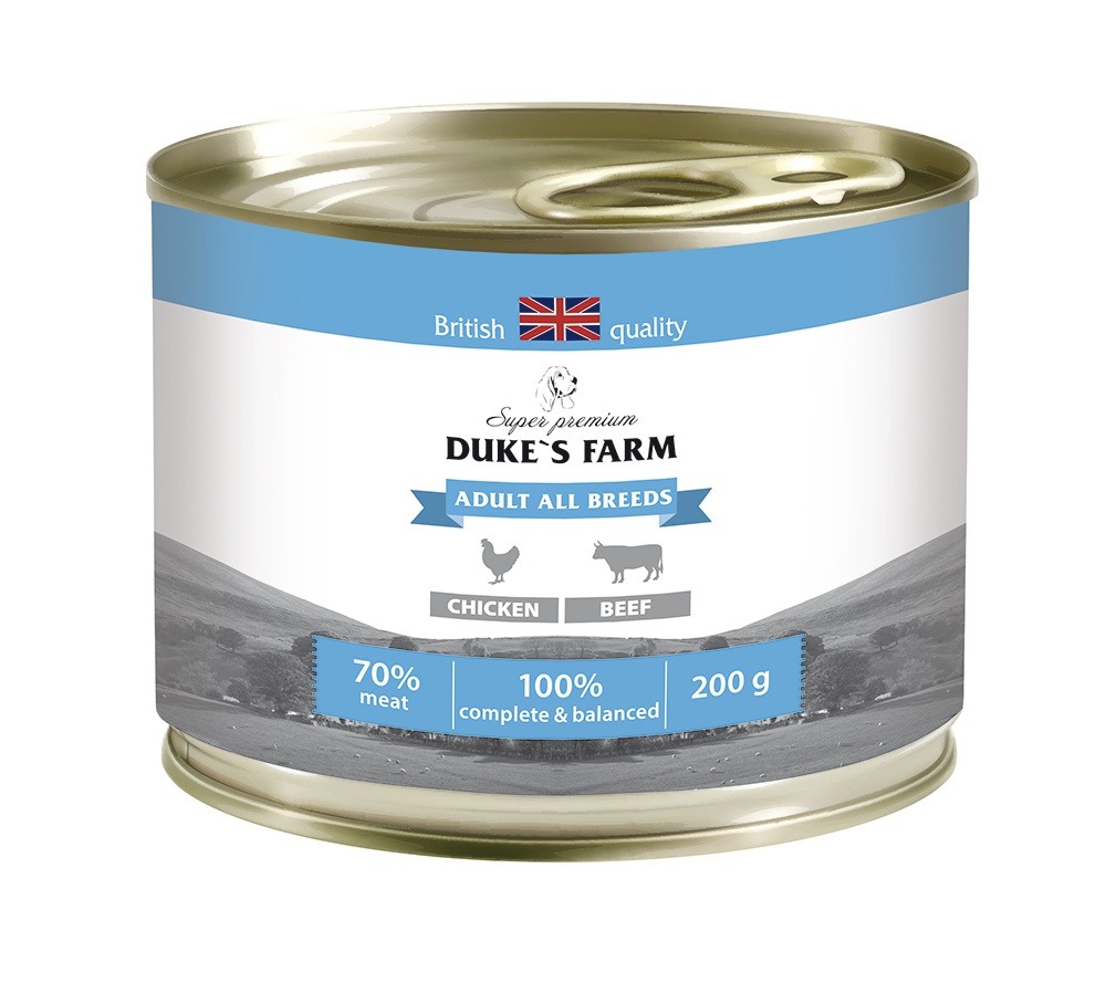 Консервы для собак DUKE'S FARM, курица, говяжьи потрошка, 200г, курица, говядина, 200 г
Консервы для собак DUKE'S FARM, курица, говяжьи потрошка, 200г, курица, говядина, 200 г