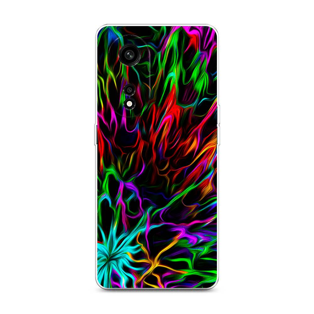 Чехол на Oppo A1 Pro "Разноцветные разводы", Голубой;зеленый;оранжевый, 2512250-3
