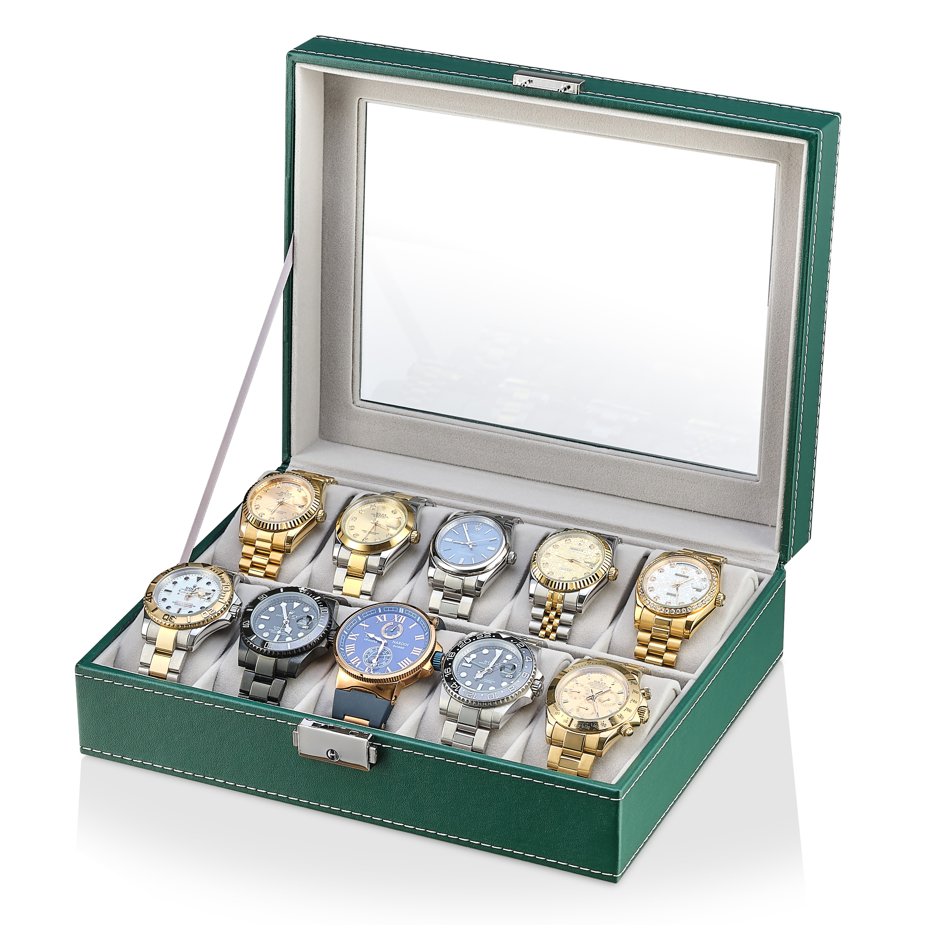 Шкатулка органайзер для хранения часов и браслетов большая Leader WB-C-35-green, Зеленый 
Шкатулка органайзер для хранения часов и браслетов большая Leader WB-C-35-green, Зеленый