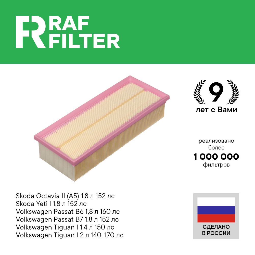 Фильтр воздушный RAF Filter AF142 Volkswagen Tiguan 1 2л 1.4 Passat B7 1.8 Octavia A5 1.8
Фильтр воздушный RAF Filter AF142 Volkswagen Tiguan 1 2л 1.4 Passat B7 1.8 Octavia A5 1.8