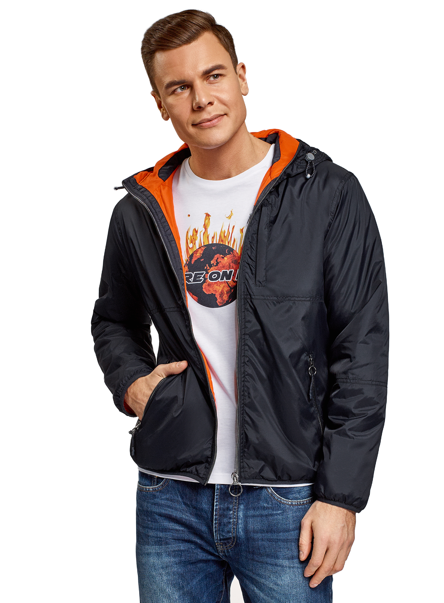 фото Ветровка мужская oodji 1l512022m синяя 2xl