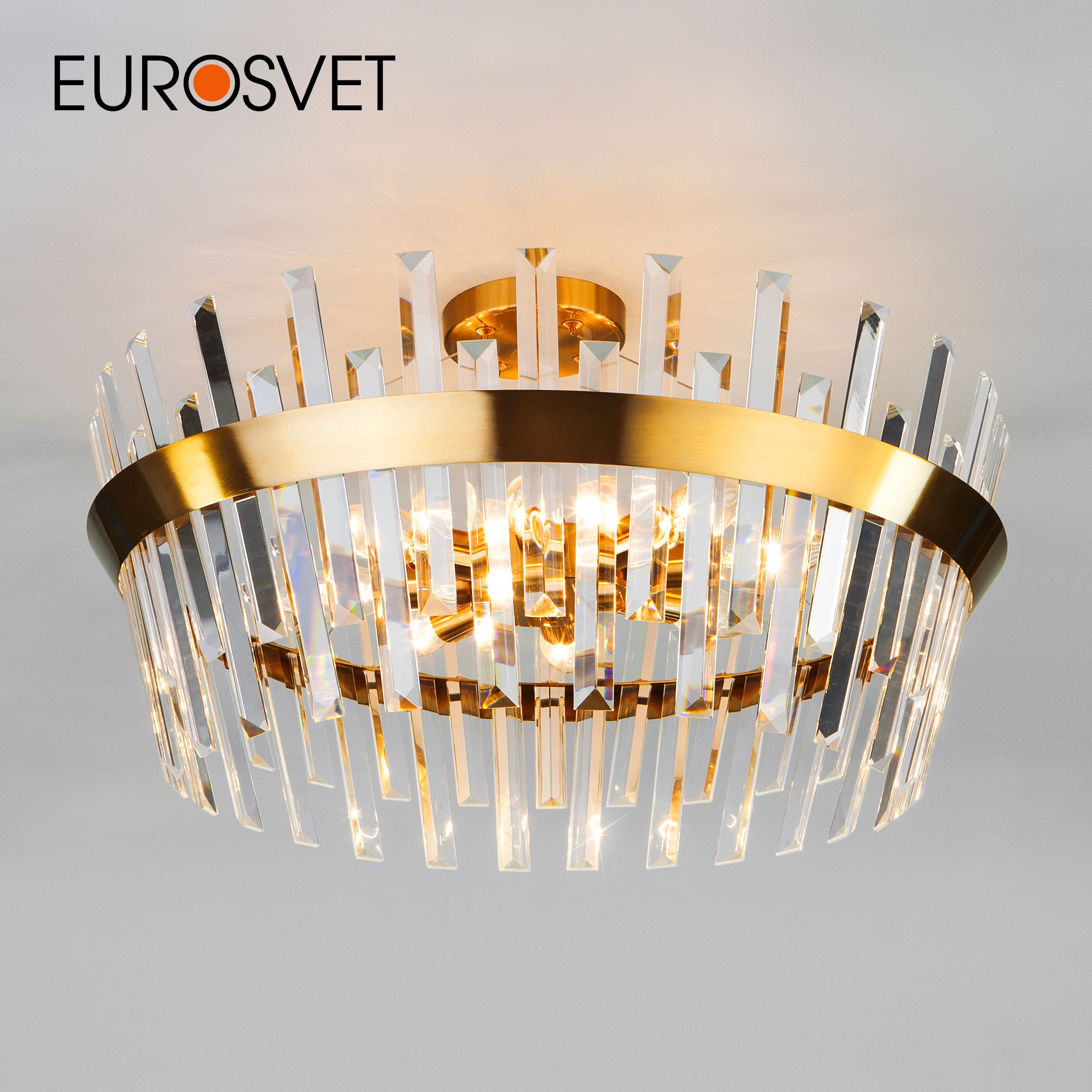 Потолочная люстра с хрусталем на 8 рожков Eurosvet Steccato 10111/8 Е14 золотая бронза
Потолочная люстра с хрусталем на 8 рожков Eurosvet Steccato 10111/8 Е14 золотая бронза