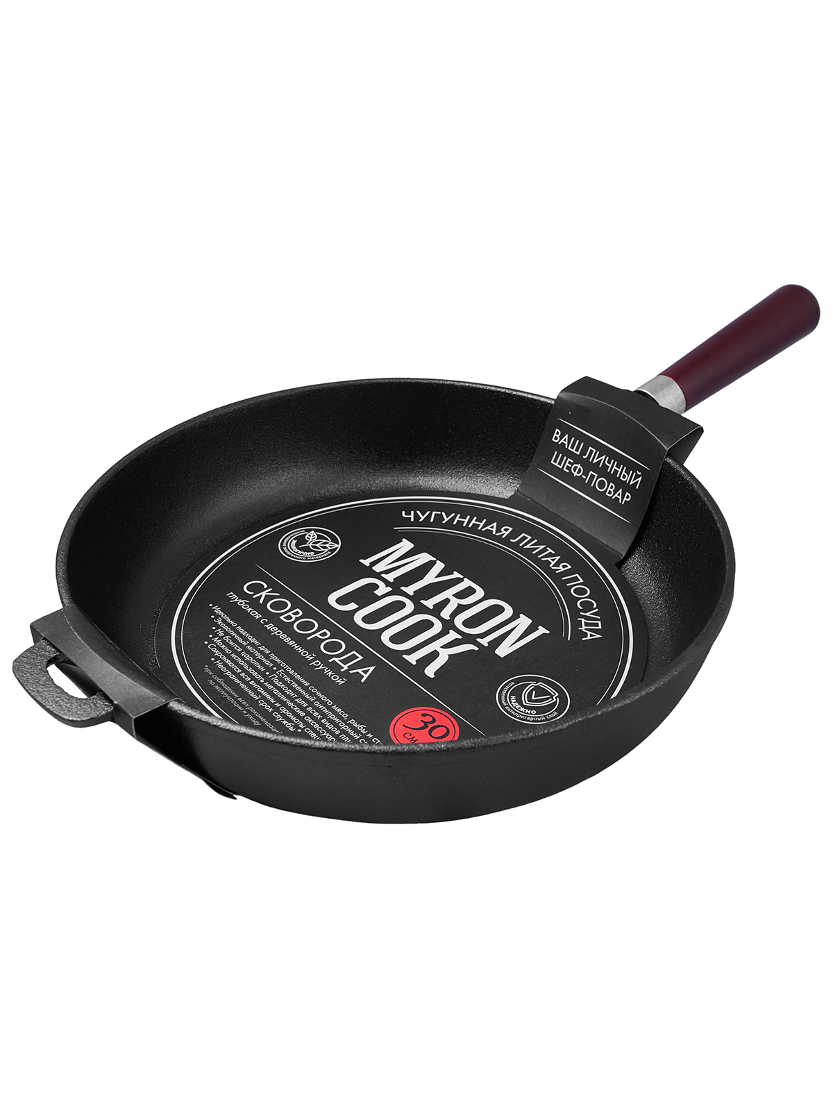 Сковорода глубокая MY REAL IRON COOK чугунная, с деревянной ручкой, 30 см, Черный
Сковорода глубокая MY REAL IRON COOK чугунная, с деревянной ручкой, 30 см, Черный