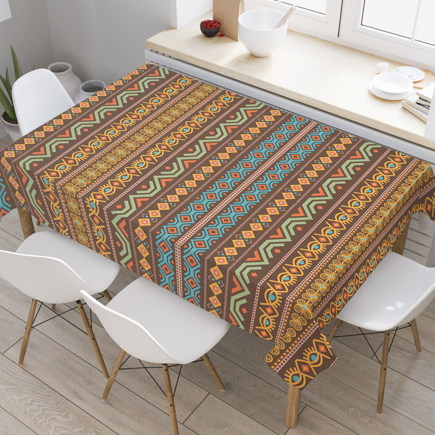 Скатерть прямоугольная на стол JoyArty Африканский орнамент из оксфорда 120x145 см, Коричневый, Африканский этнический орнамент
Скатерть прямоугольная на стол JoyArty Африканский орнамент из оксфорда 120x145 см, Коричневый, Африканский этнический орнамент