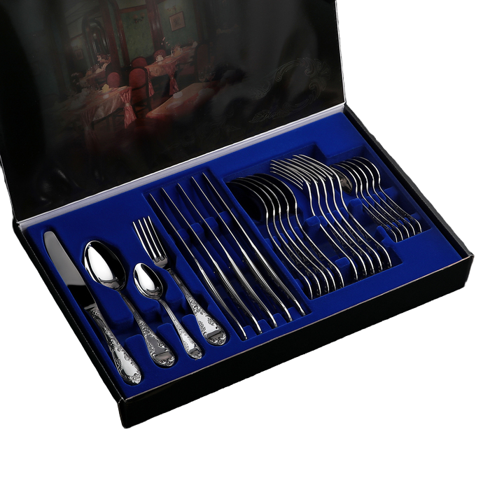 Набор столовых приборов ТероПром цвет серебряный 24 предмета, 1649865
Набор столовых приборов ТероПром цвет серебряный 24 предмета, 1649865