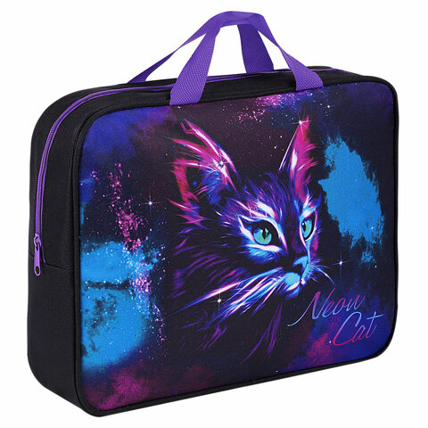 Папка на молнии с ручками BRAUBERG А4, 1 отделение, полиэстер, 80 мм, "Neon cat", 271482, Черный, 521
Папка на молнии с ручками BRAUBERG А4, 1 отделение, полиэстер, 80 мм, "Neon cat", 271482, Черный, 521