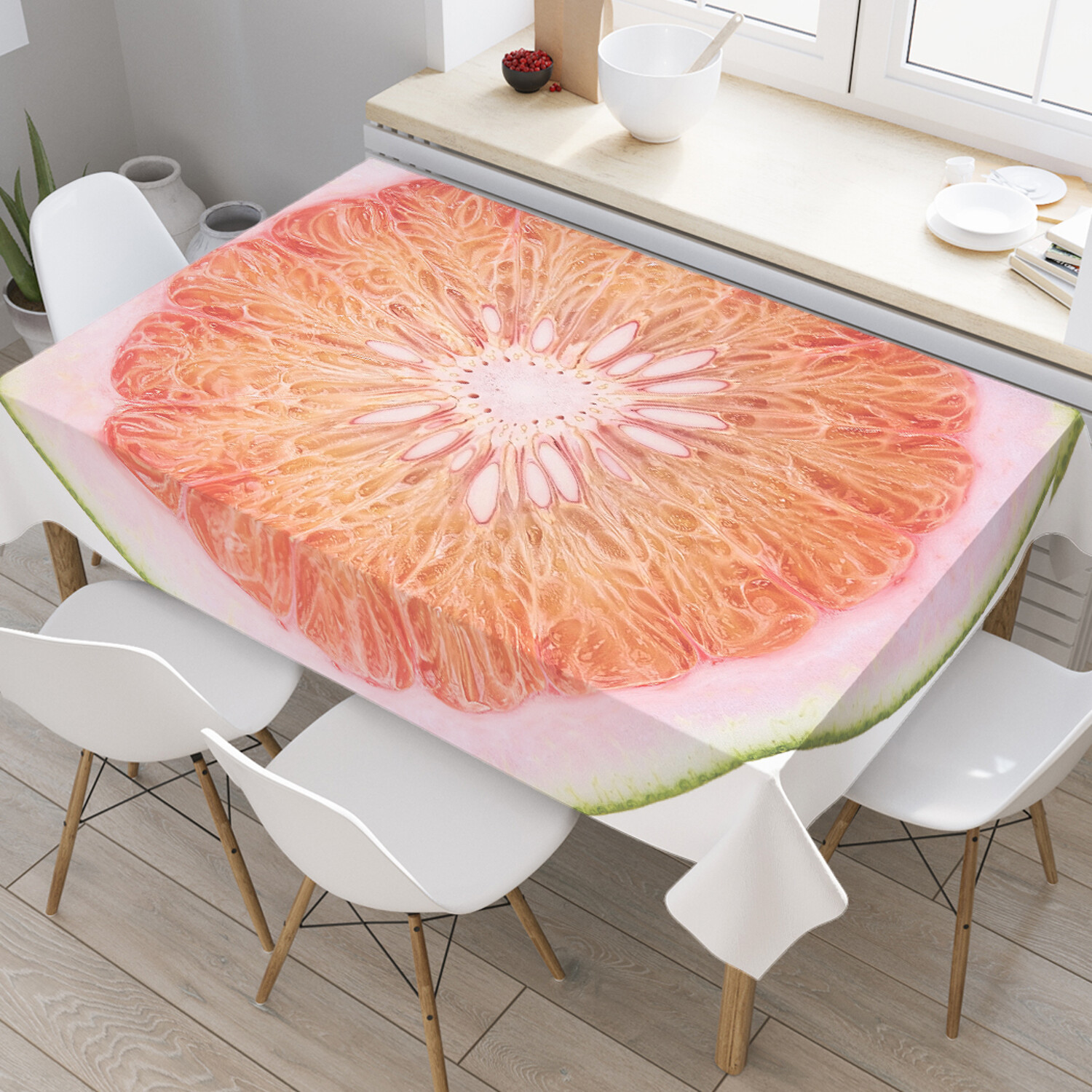 Скатерть прямоугольная на кухонный стол JoyArty Половина памело из оксфорда 120x145 см, Оранжевый, Половина памело
Скатерть прямоугольная на кухонный стол JoyArty Половина памело из оксфорда 120x145 см, Оранжевый, Половина памело