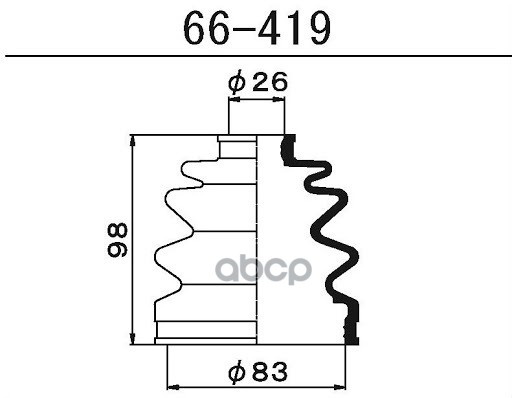 MARUICHI 66-419 Пыльник ШРУСа наружный TOYOTA CAMRY SV32 90-92/MITSUBISHI GALANT 83-96 1шт
MARUICHI 66-419 Пыльник ШРУСа наружный TOYOTA CAMRY SV32 90-92/MITSUBISHI GALANT 83-96 1шт