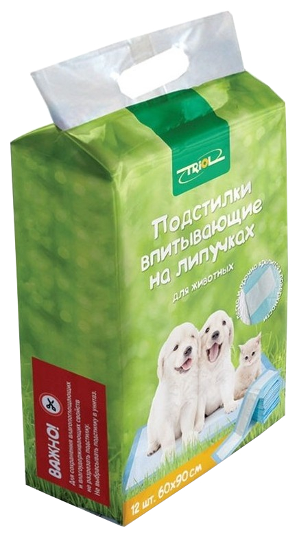 Пеленки для кошек и собак одноразовые Triol на липучках 90 x 60 см, 12 шт, Белый;голубой
Пеленки для кошек и собак одноразовые Triol на липучках 90 x 60 см, 12 шт, Белый;голубой