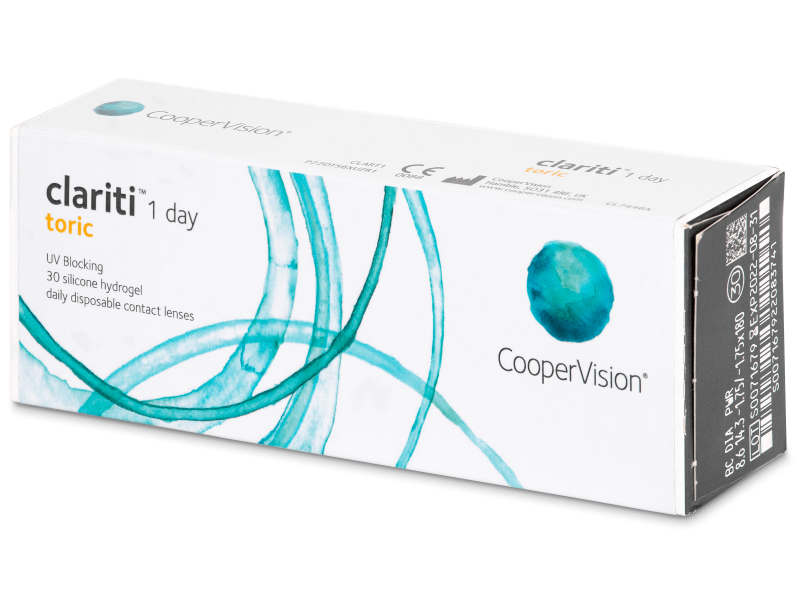 фото Контактные линзы clariti 1 day toric 30 линз r 8,6 -1,00/-0,75/20