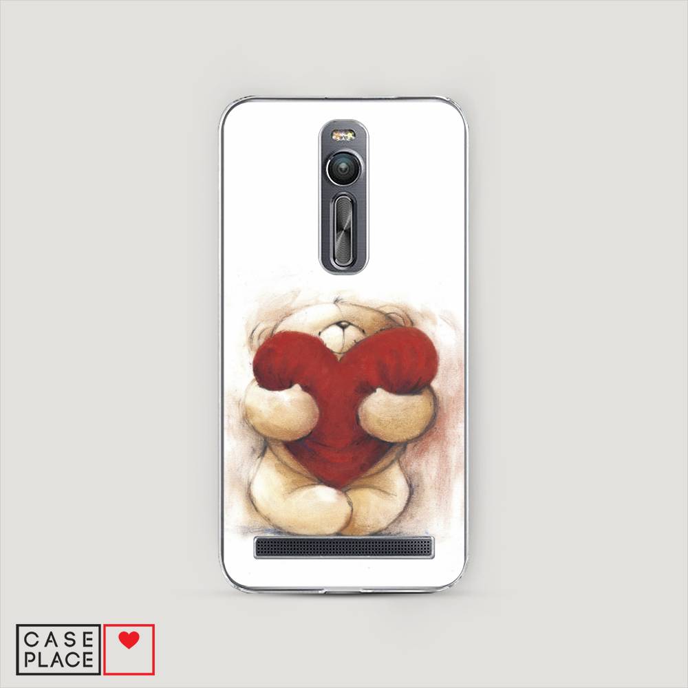 фото Чехол awog "мишка с сердцем 1" для asus zenfone 2 ze550ml/ze551ml