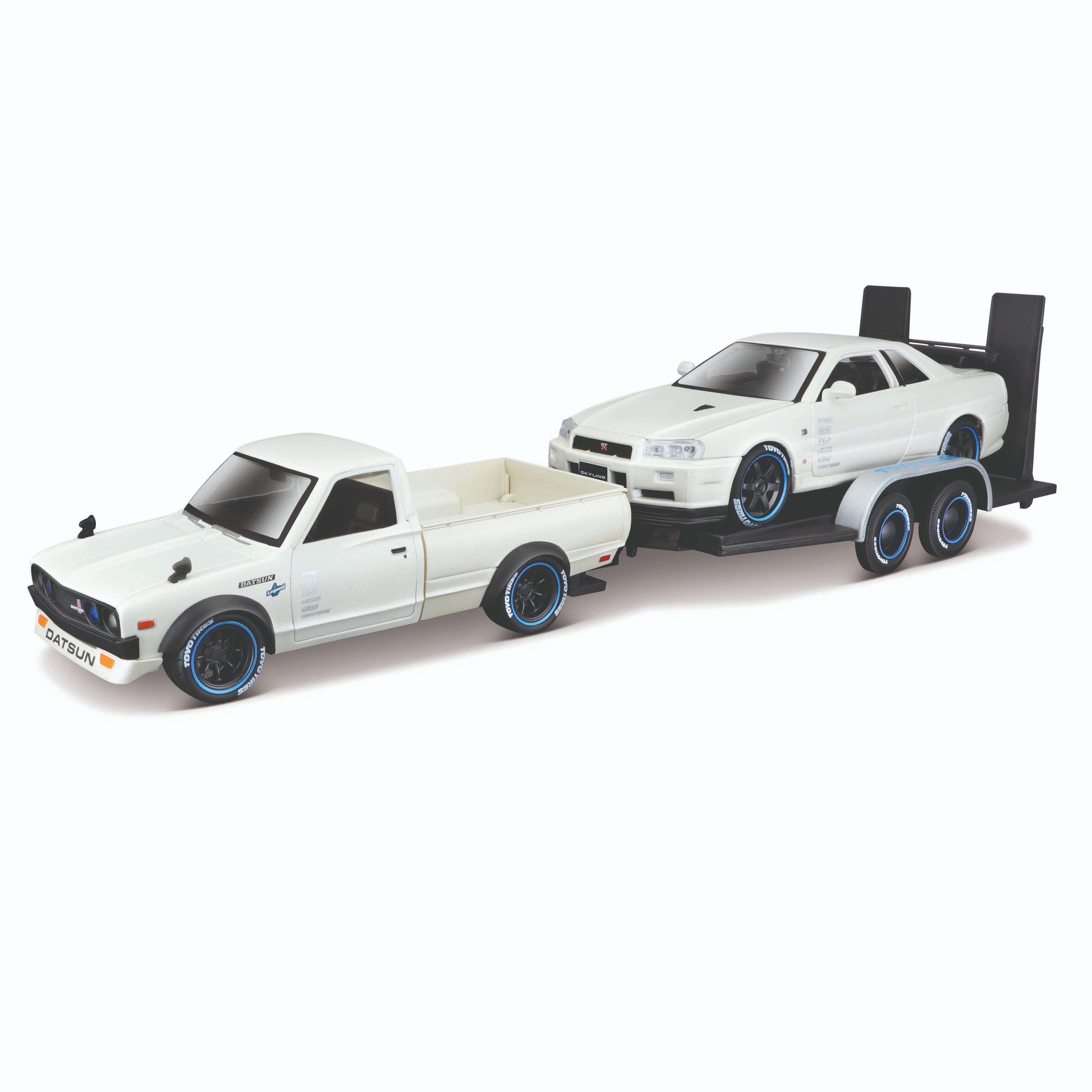 Игрушечная машинка Maisto Nissan Datsun 620 Pick up 1973 + Skyline R34 GT,белая, Design Elite Transport
Игрушечная машинка Maisto Nissan Datsun 620 Pick up 1973 + Skyline R34 GT,белая, Design Elite Transport