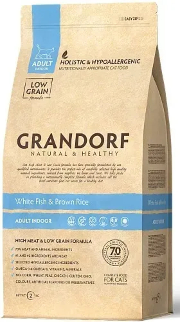 Сухой корм для кошек Grandorf Белая рыба с рисом Indoor низкозерновой, 4 шт по 2 кг, GRANDORF CAT ADULT INDOOR WHITE FISH & RICE низкозерновой для взрослых кошек живущих дома с белой рыбой и рисом (2 кг х 4 шт)
Сухой корм для кошек Grandorf Белая рыба с рисом Indoor низкозерновой, 4 шт по 2 кг, GRANDORF CAT ADULT INDOOR WHITE FISH & RICE низкозерновой для взрослых кошек живущих дома с белой рыбой и рисом (2 кг х 4 шт)