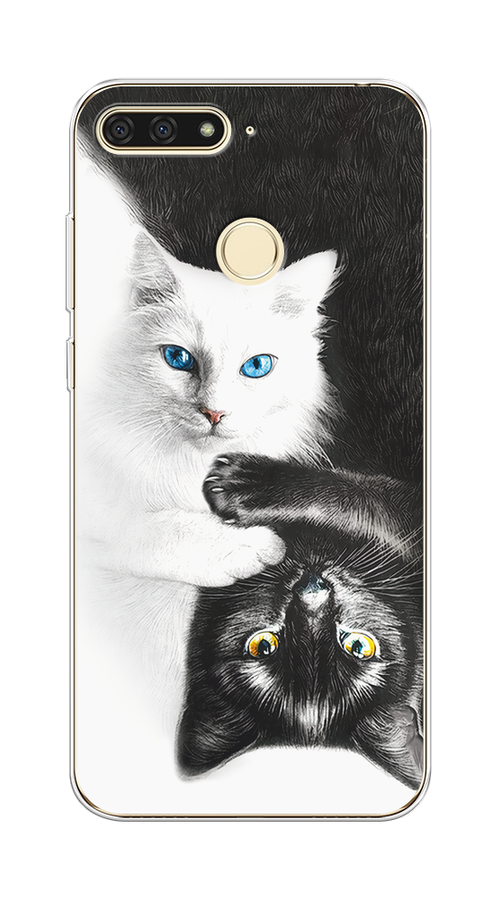 Чехол на Honor 7C/7A Pro/Huawei Y6 Prime 2018 "Коты Инь-Янь", Черный;белый;голубой, 64550-1
Чехол на Honor 7C/7A Pro/Huawei Y6 Prime 2018 "Коты Инь-Янь", Черный;белый;голубой, 64550-1
