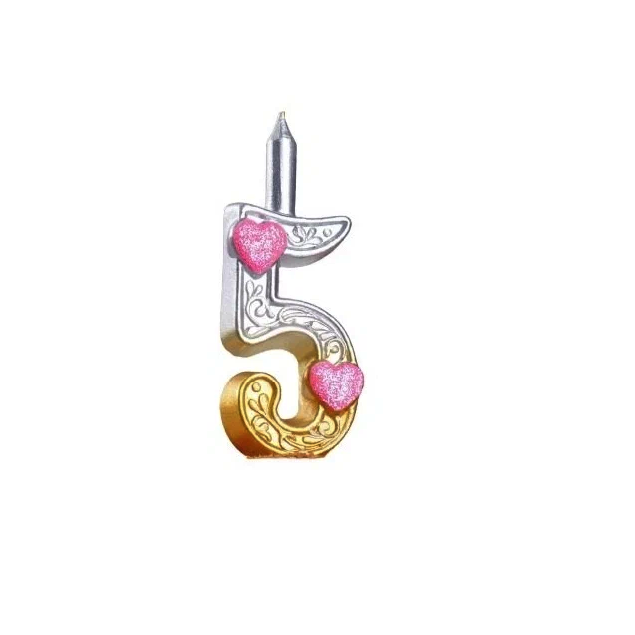 Свеча для торта "Сердечки" серебряно-золотая, 12.5 см, цифра "5", Свечи в торт. Сердечки
Свеча для торта "Сердечки" серебряно-золотая, 12.5 см, цифра "5", Свечи в торт. Сердечки