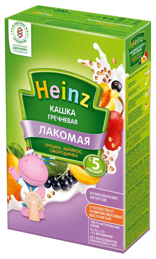 Каша молочная Heinz Гречневая грушка, абрикос, смородинка с 5 мес. 200 г, Гречневая грушка, абрикос, смородинка
Каша молочная Heinz Гречневая грушка, абрикос, смородинка с 5 мес. 200 г, Гречневая грушка, абрикос, смородинка
