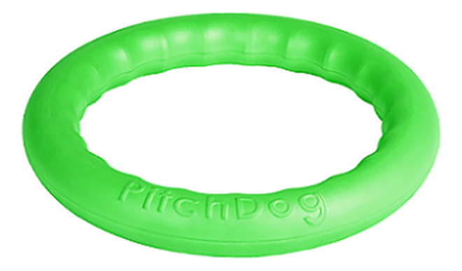 фото Апорт для собак pitchdog игровое кольцо, зеленое, 28 см