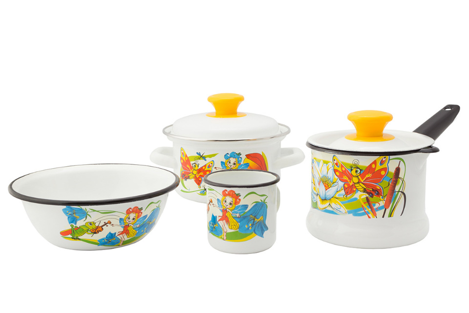 фото Набор эмалированный 4 предмета "улыбка" керченский металлургический комплекс