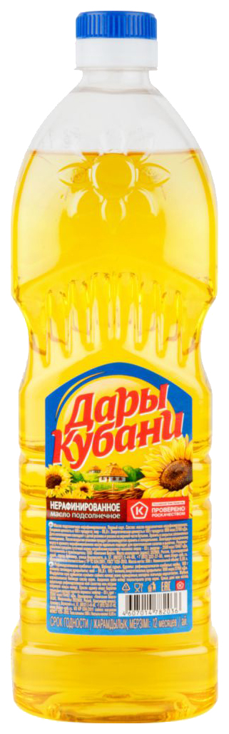фото Масло подсолнечное дары кубани нерафинированное 0.65 л