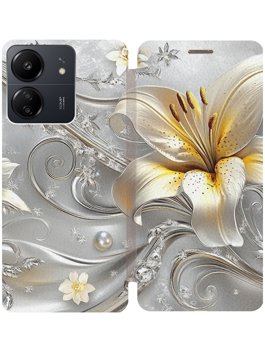 Чехол-книжка на Xiaomi Redmi 13C / Poco C65 с принтом "Серебристая лилия" золотой, Золотистый;белый;серый;желтый, 777767723
Чехол-книжка на Xiaomi Redmi 13C / Poco C65 с принтом "Серебристая лилия" золотой, Золотистый;белый;серый;желтый, 777767723