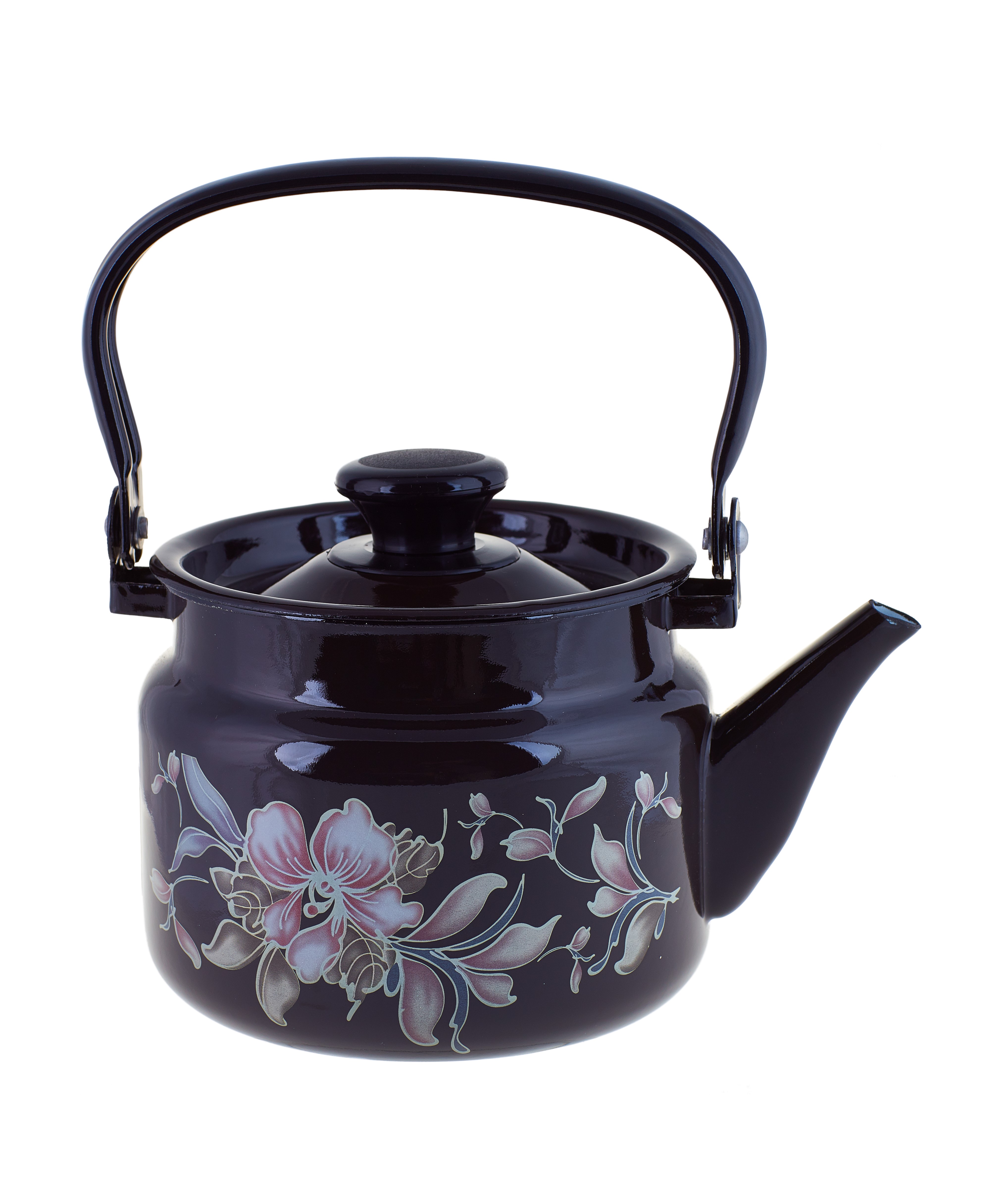 фото Чайник эмал 2,0л цил с рис, яркоокрашенный керченский металлургический завод ао