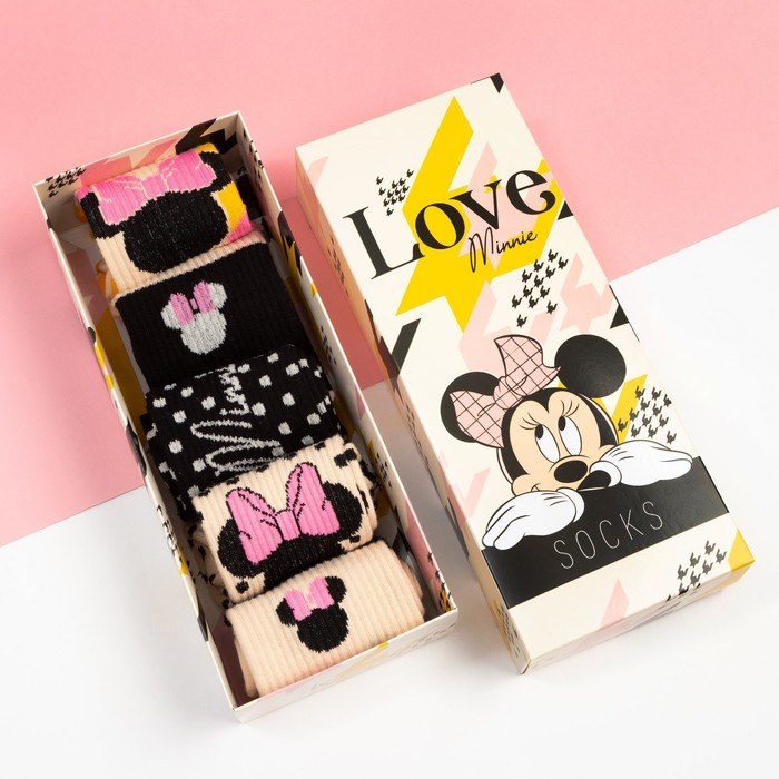 Набор носков "Love Minnie", Минни Маус, 5 пар, 20-22 см, Бежевый;черный;розовый, 000653494
Набор носков "Love Minnie", Минни Маус, 5 пар, 20-22 см, Бежевый;черный;розовый, 000653494