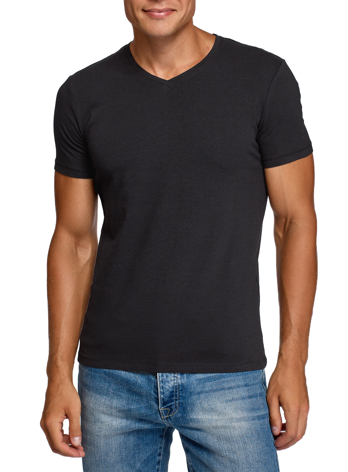 фото Футболка мужская oodji 5b612002m черная s