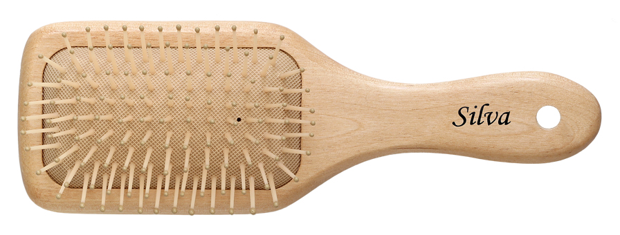 фото Щетка для волос silva на подушке деревянная с пластиковыми зубьями