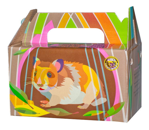 фото Переноска для грызунов вака разноцветный картон