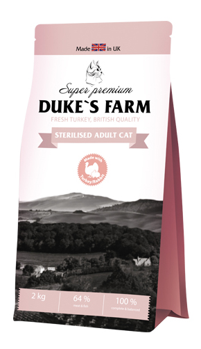 Сухой корм для кошек DUKE'S FARM Sterilised, для стерилизованных, индейка, кролик, 2кг, Sterilised
Сухой корм для кошек DUKE'S FARM Sterilised, для стерилизованных, индейка, кролик, 2кг, Sterilised