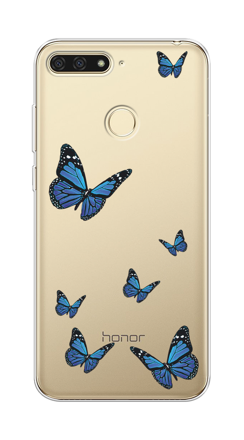 Чехол на Honor 7C/7A Pro/Huawei Y6 Prime 2018 "Blue butterflies", Синий;черный, 65750-1
Чехол на Honor 7C/7A Pro/Huawei Y6 Prime 2018 "Blue butterflies", Синий;черный, 65750-1