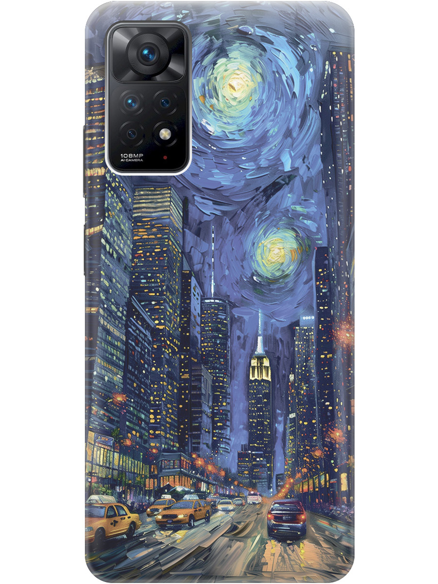 Силиконовый чехол на Xiaomi Redmi Note 11 Pro с принтом "Ночной проспект", Прозрачный;синий;черный, 735250410
Силиконовый чехол на Xiaomi Redmi Note 11 Pro с принтом "Ночной проспект", Прозрачный;синий;черный, 735250410